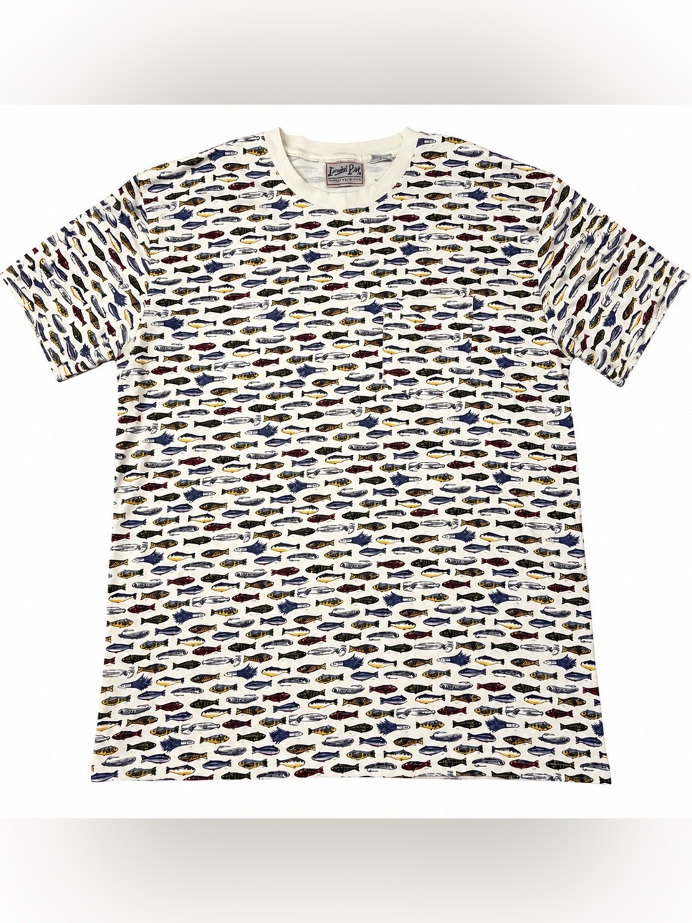 Bimini Bay Outfitters XL Fishing Shirt All Over Fish Lure Print 100% Cotton